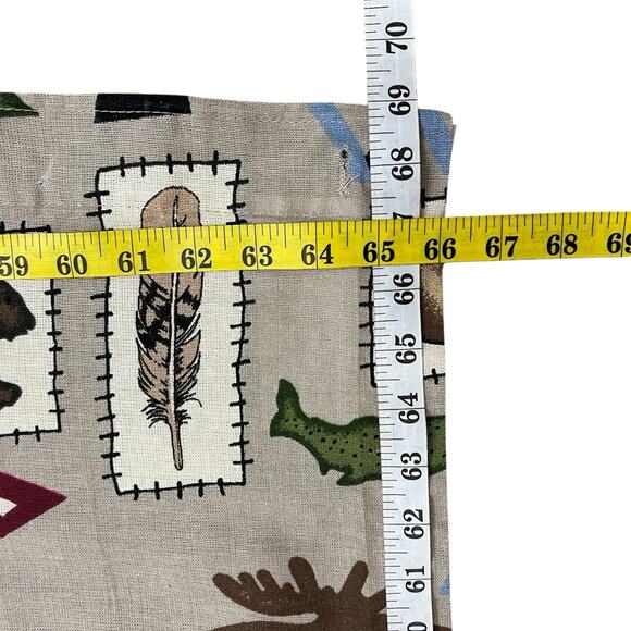 Shower Curtain Bacova Rustic Cabincore Cotton Unlined Lodge Fish Canoe 69L x 66W - Picture 10 of 10